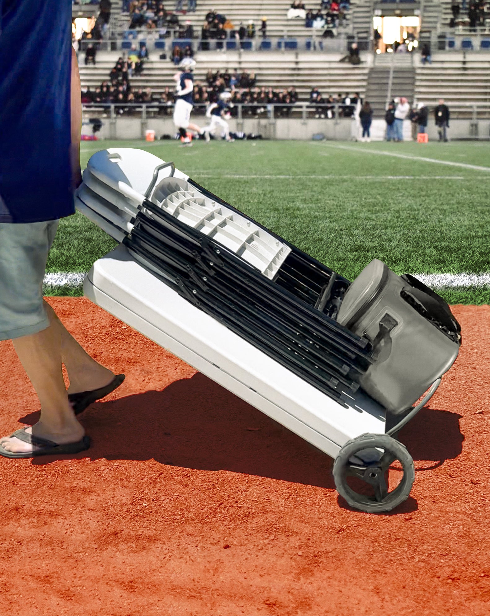 The Rolling Table - 6 ft. Folding Table on Wheels - Team Colors - White - Creative Wagons