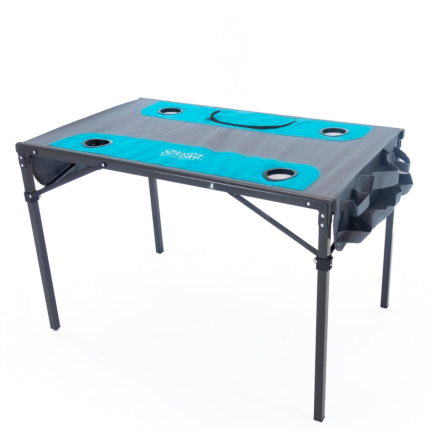 1 Teal Luxury Loveseat + 1 Teal Ice Box Cooler Folding Table - Custom Folding Wagons