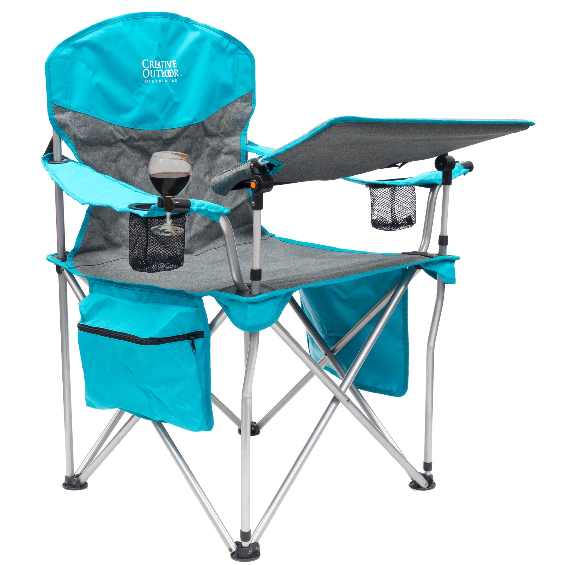 iChair Folding Wine Chair with Adjustable Table | Ocean Diamond - Custom Folding Wagons