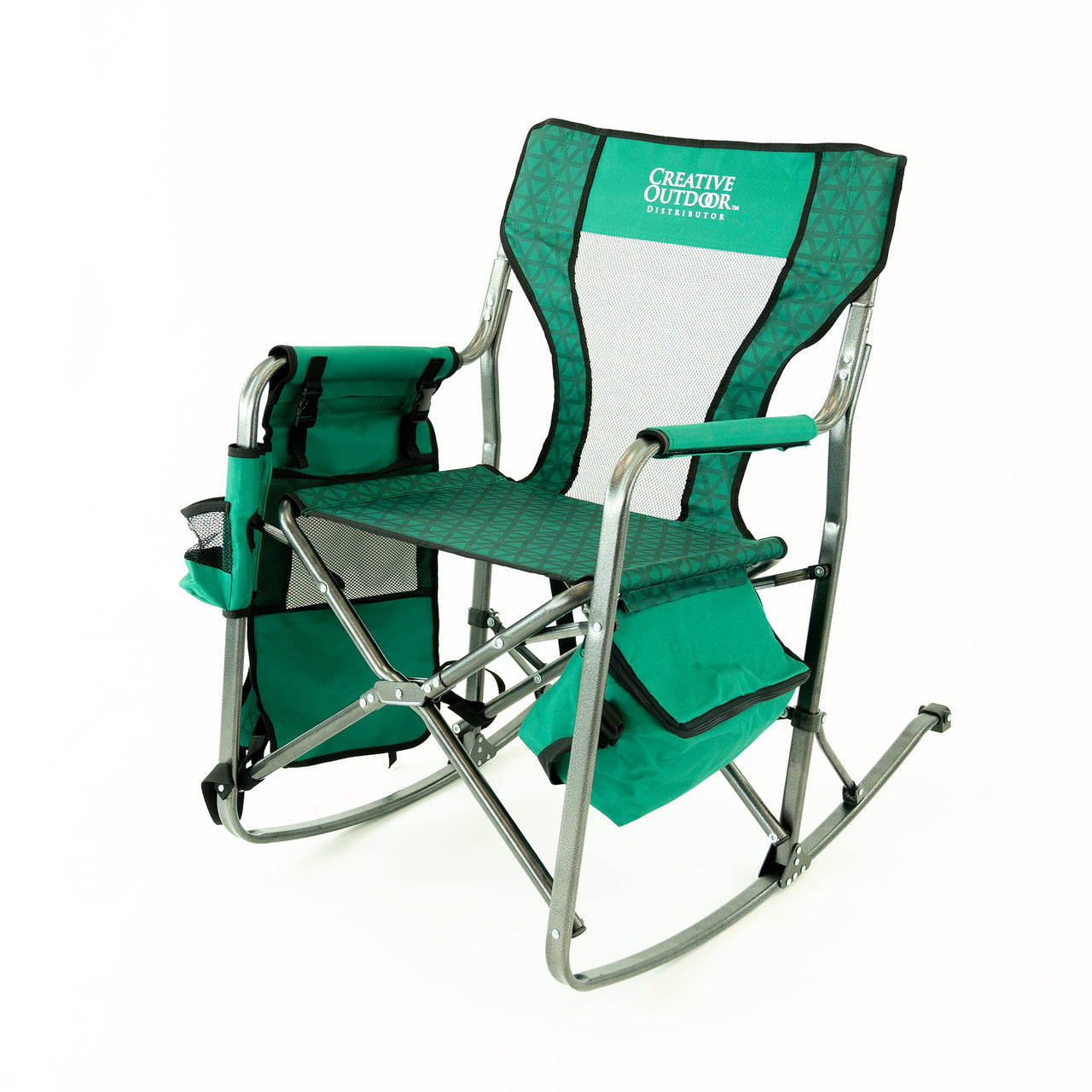 Folding Rocking Chair with Ice Box Cooler | Orange - Custom Folding Wagons