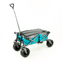Thumbnail for XXL Hauler Deluxe with Cooler Rack | Teal Gray - Custom Folding Wagons