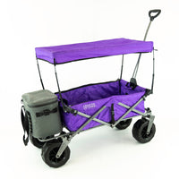 Thumbnail for XXL Hauler Deluxe with Cooler Rack | Purple - Custom Folding Wagons