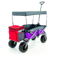 Thumbnail for XXL Hauler Deluxe with Cooler Rack | Purple Grey - Custom Folding Wagons