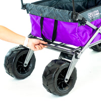Thumbnail for XXL Hauler Deluxe with Cooler Rack | Purple Grey - Custom Folding Wagons