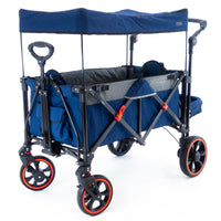 Thumbnail for push-pull-folding-stroller-wagon-with-canopy-navy-blue