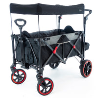 Thumbnail for push-pull-folding-stroller-wagon-with-canopy-black