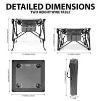 Thumbnail for Folding Wine Table With Adjustable Height | Official US Army Licensed - Custom Folding Wagons