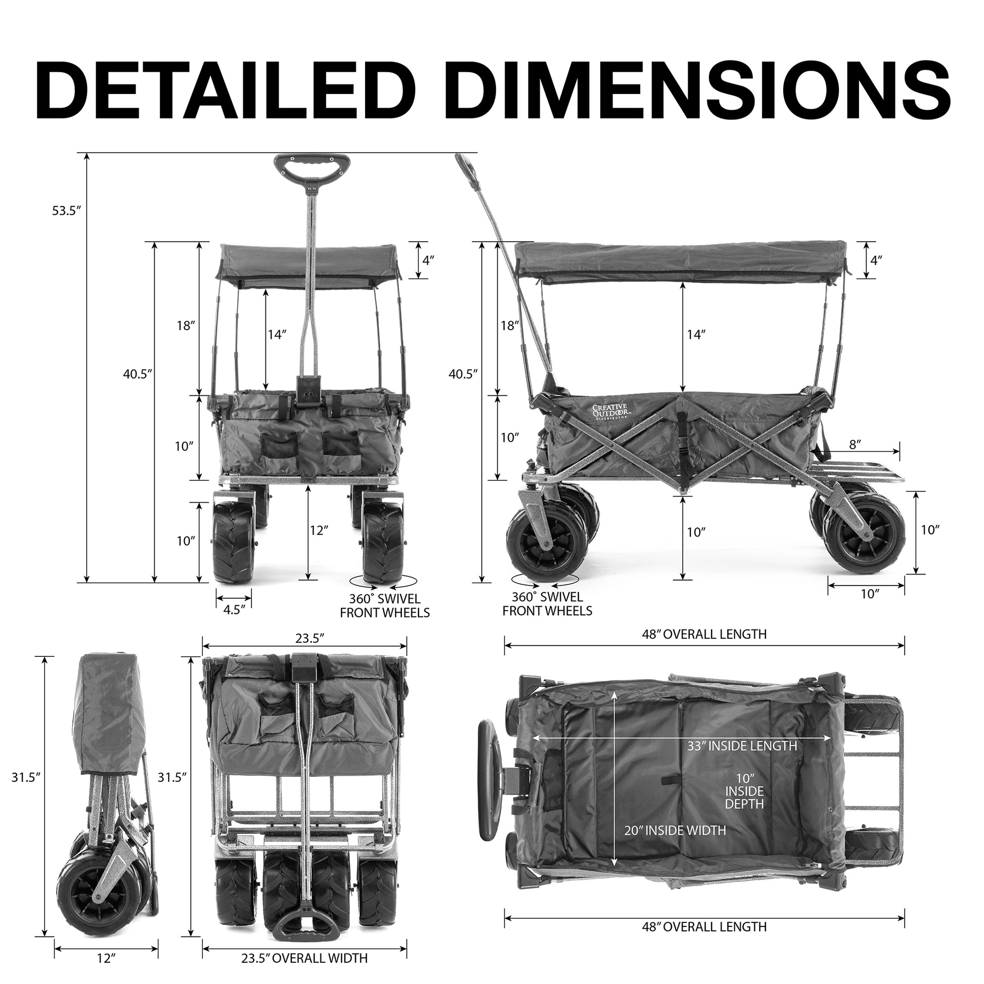 XXL Hauler Deluxe with Cooler Rack | Brown Orange - Custom Folding Wagons