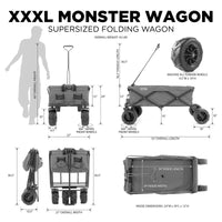 Thumbnail for XXXL Monster Folding Wagon Black Dimensions