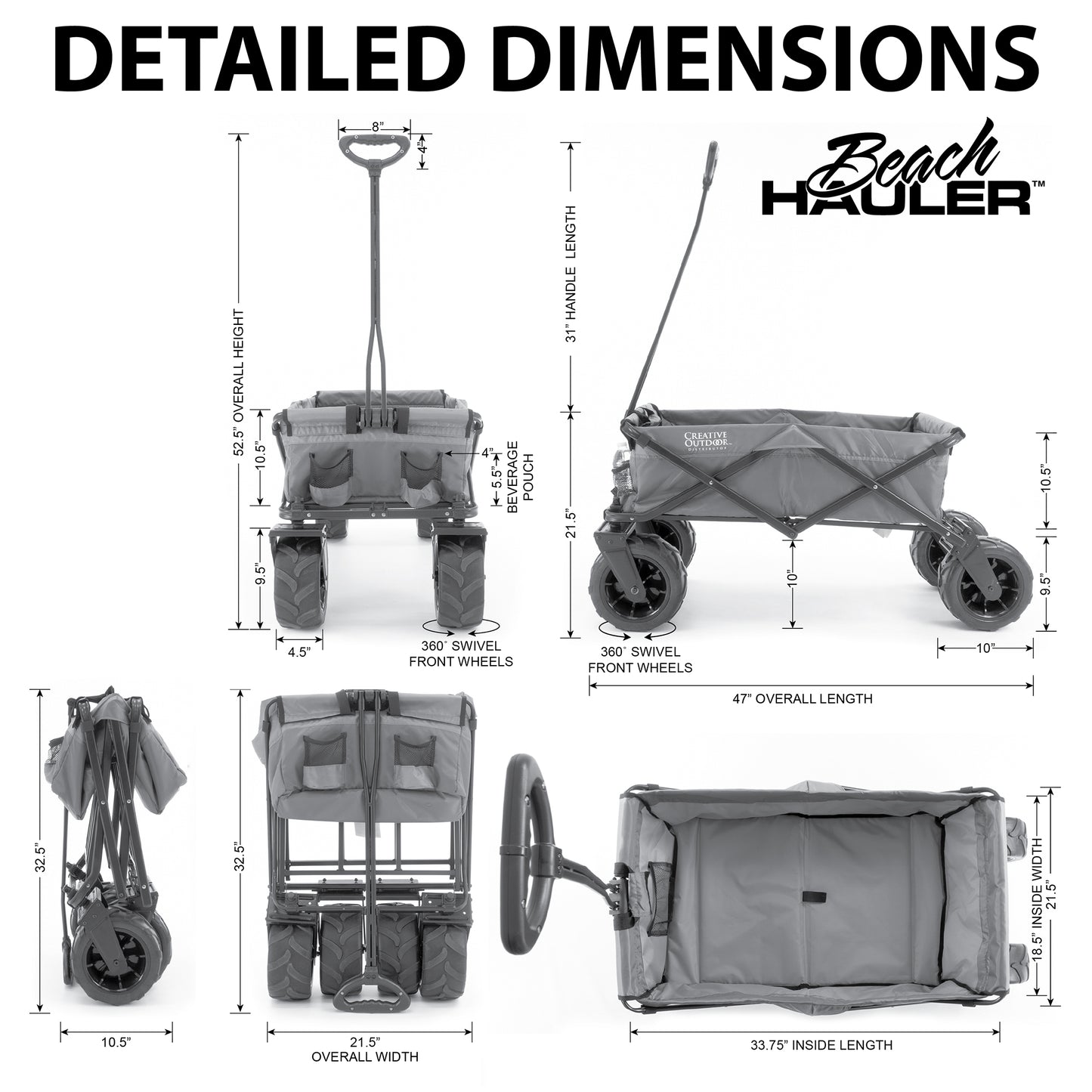 Signature Hauler | Teal - Custom Folding Wagons