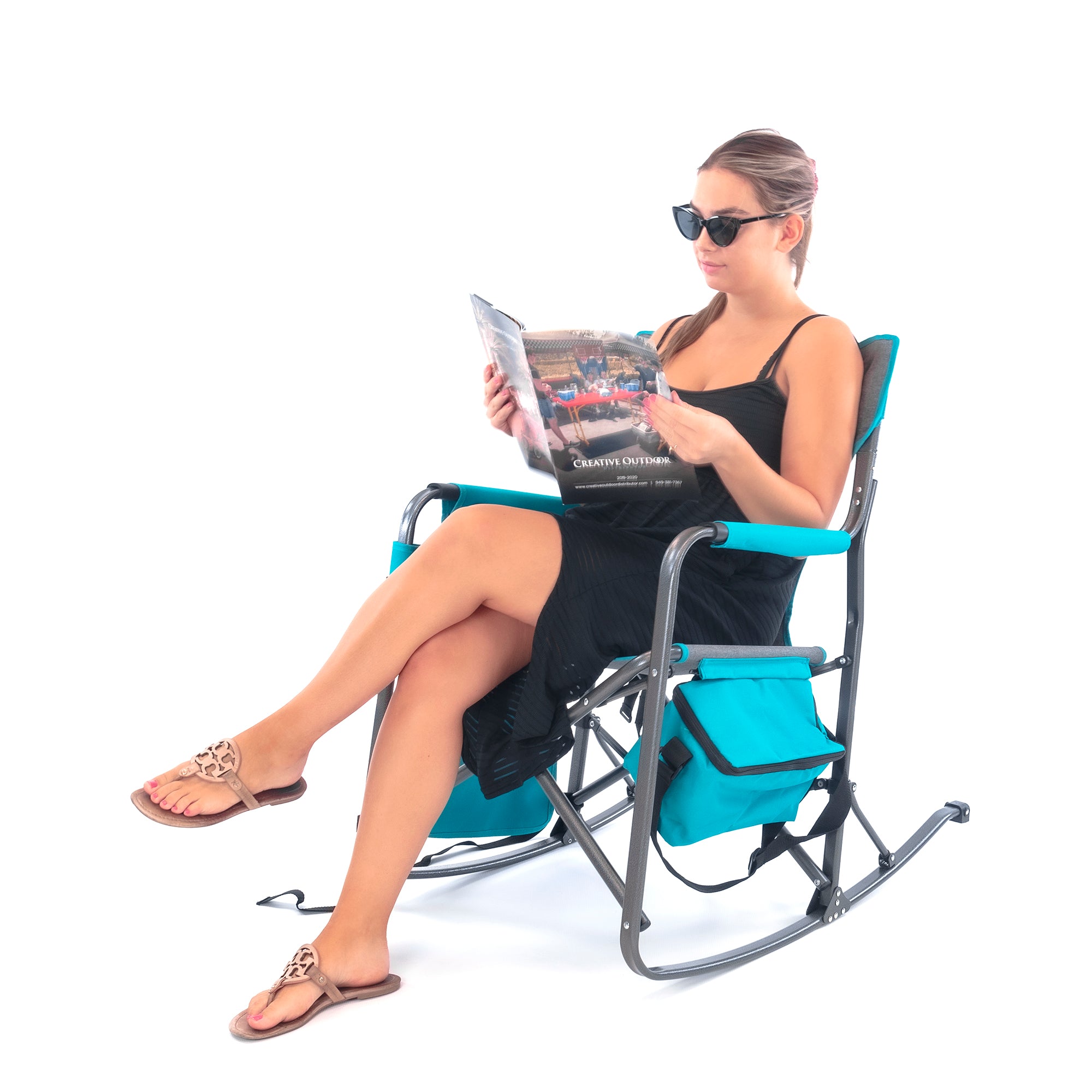 Folding Rocking Director Chair - Teal – Creative Wagons