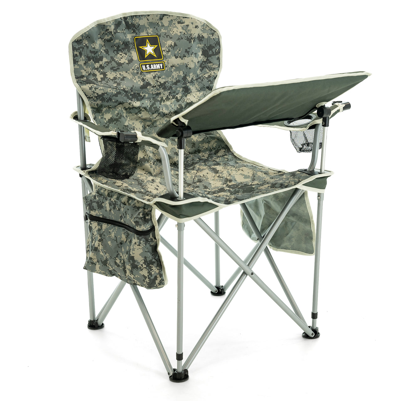 iChair Folding Wine Chair with Adjustable Table | Official US Army Licensed - Custom Folding Wagons