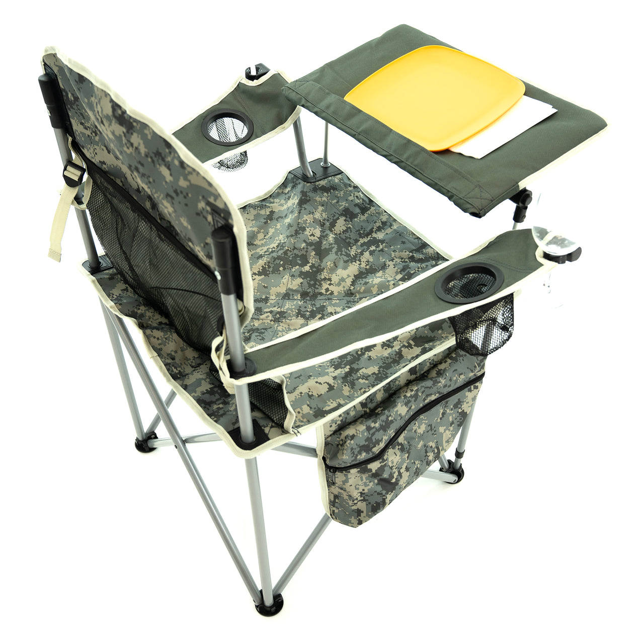 iChair Folding Wine Chair with Adjustable Table | Official US Army Licensed - Custom Folding Wagons