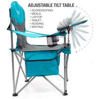 Thumbnail for ichair-folding-wine-chair-with-tilt-table-tealgray