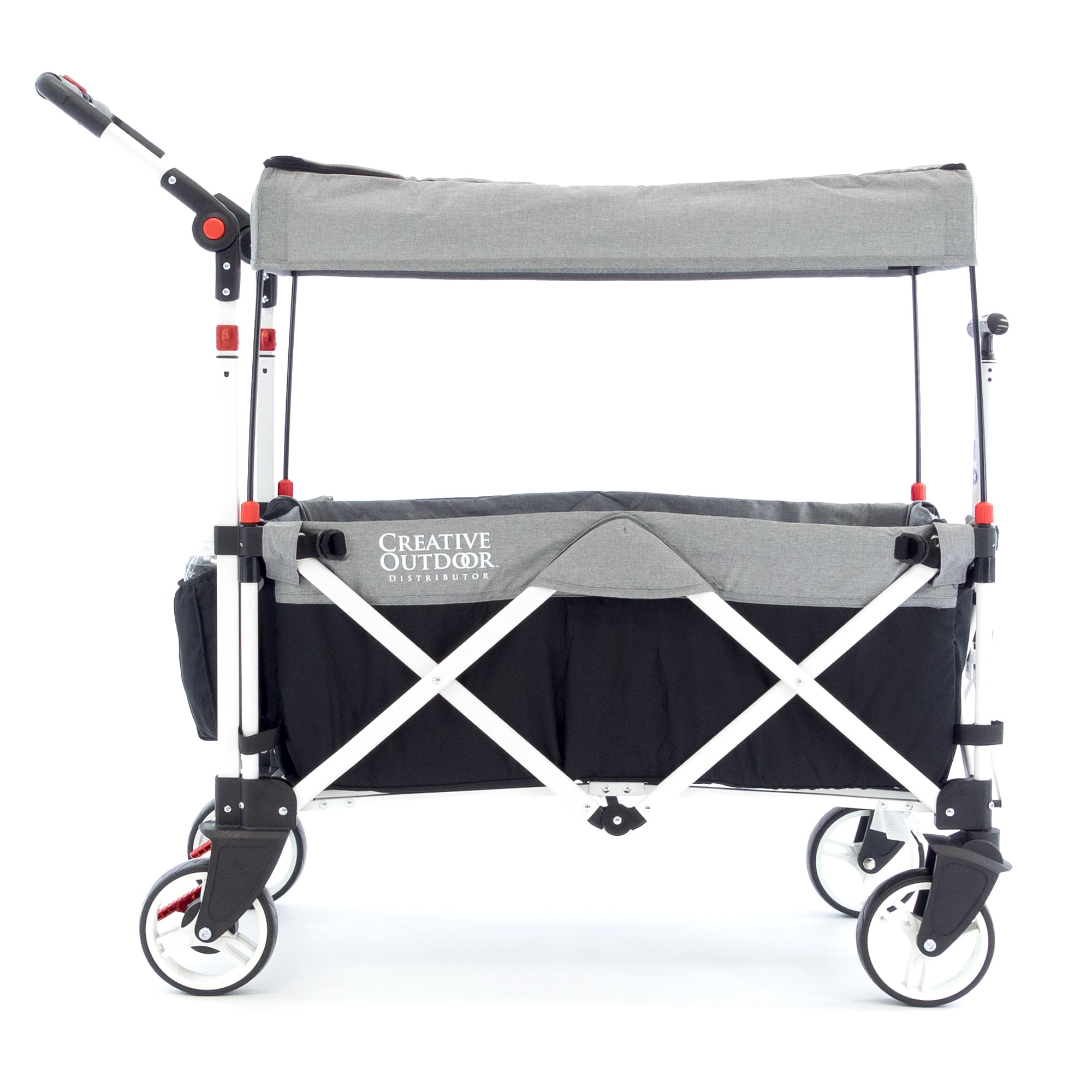 Pack Push Stroller Wagon with Canopy Black Gray Creative Wagons