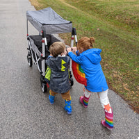 Thumbnail for pack-and-push-folding-stroller-wagon-black-gray