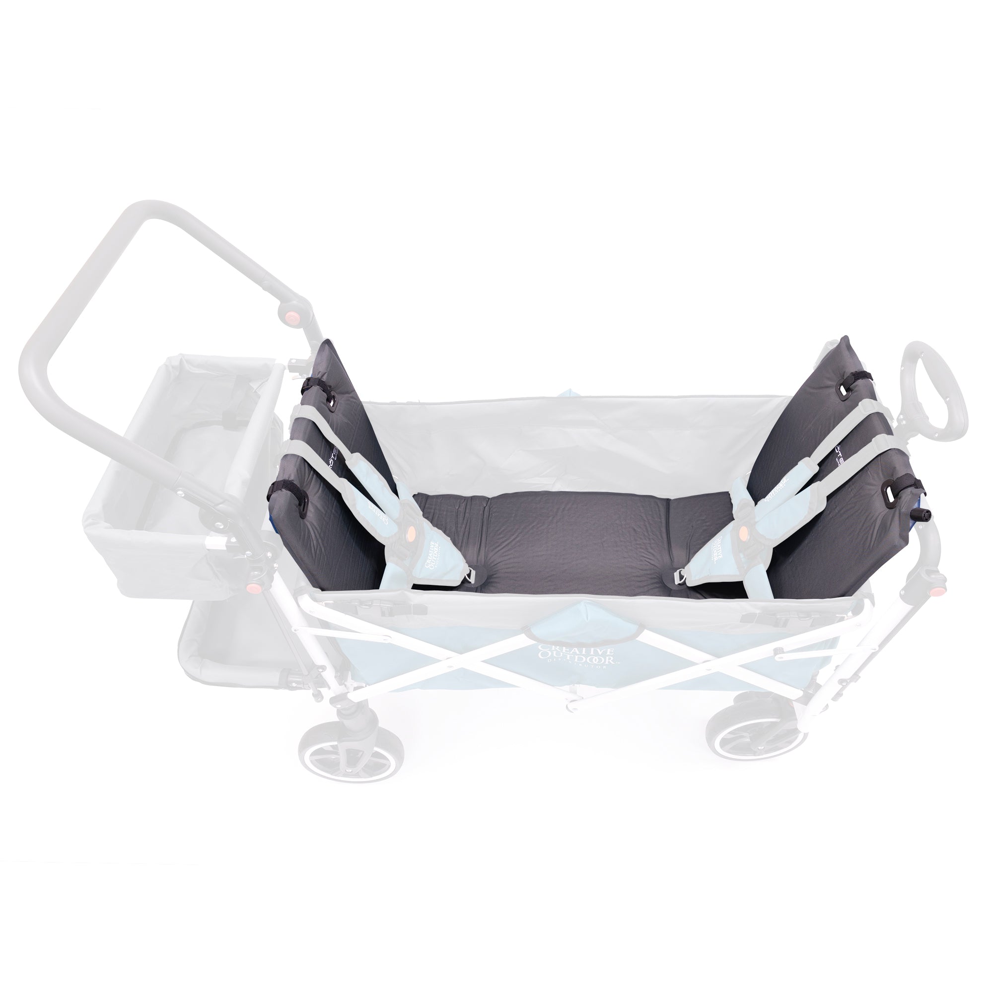 Collapsible wagon outlet with seats
