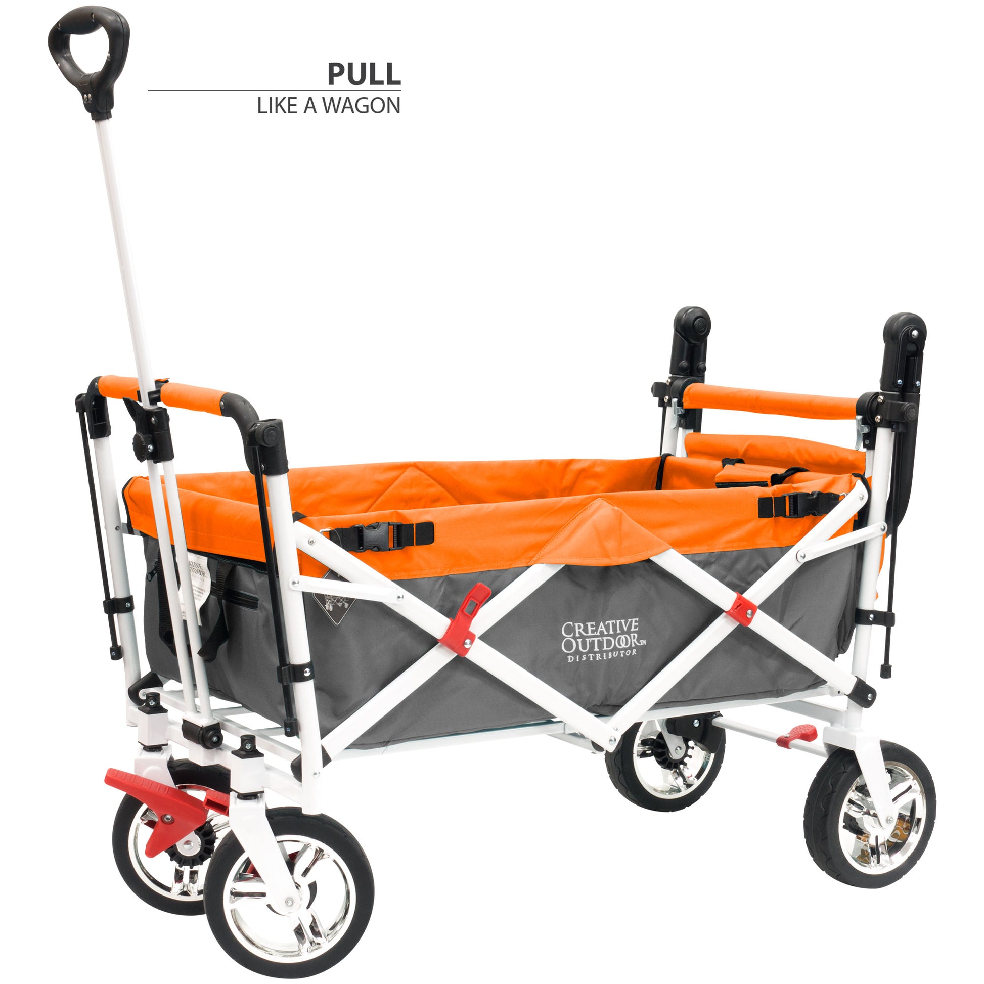 push-pull-silver-series-folding-wagon-stroller-with-canopy-orange