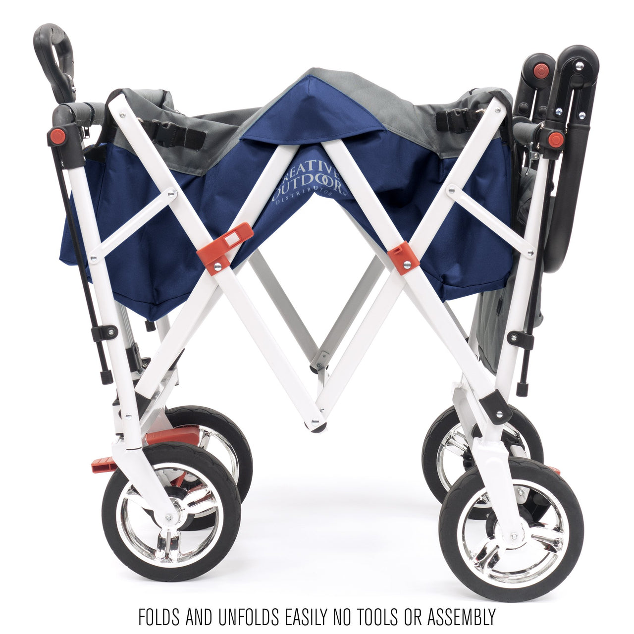 push-pull-silver-series-plus-folding-wagon-stroller-with-canopy-navy-blue
