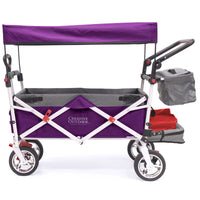 Thumbnail for push-pull-silver-series-plus-folding-wagon-stroller-with-canopy-purple
