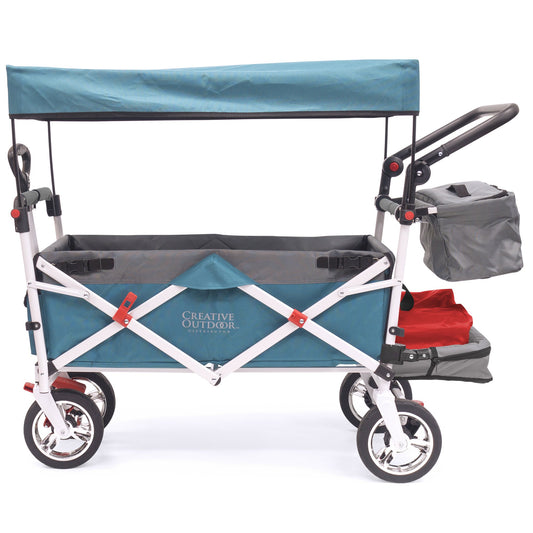 push-pull-silver-series-plus-folding-wagon-stroller-with-canopy-teal