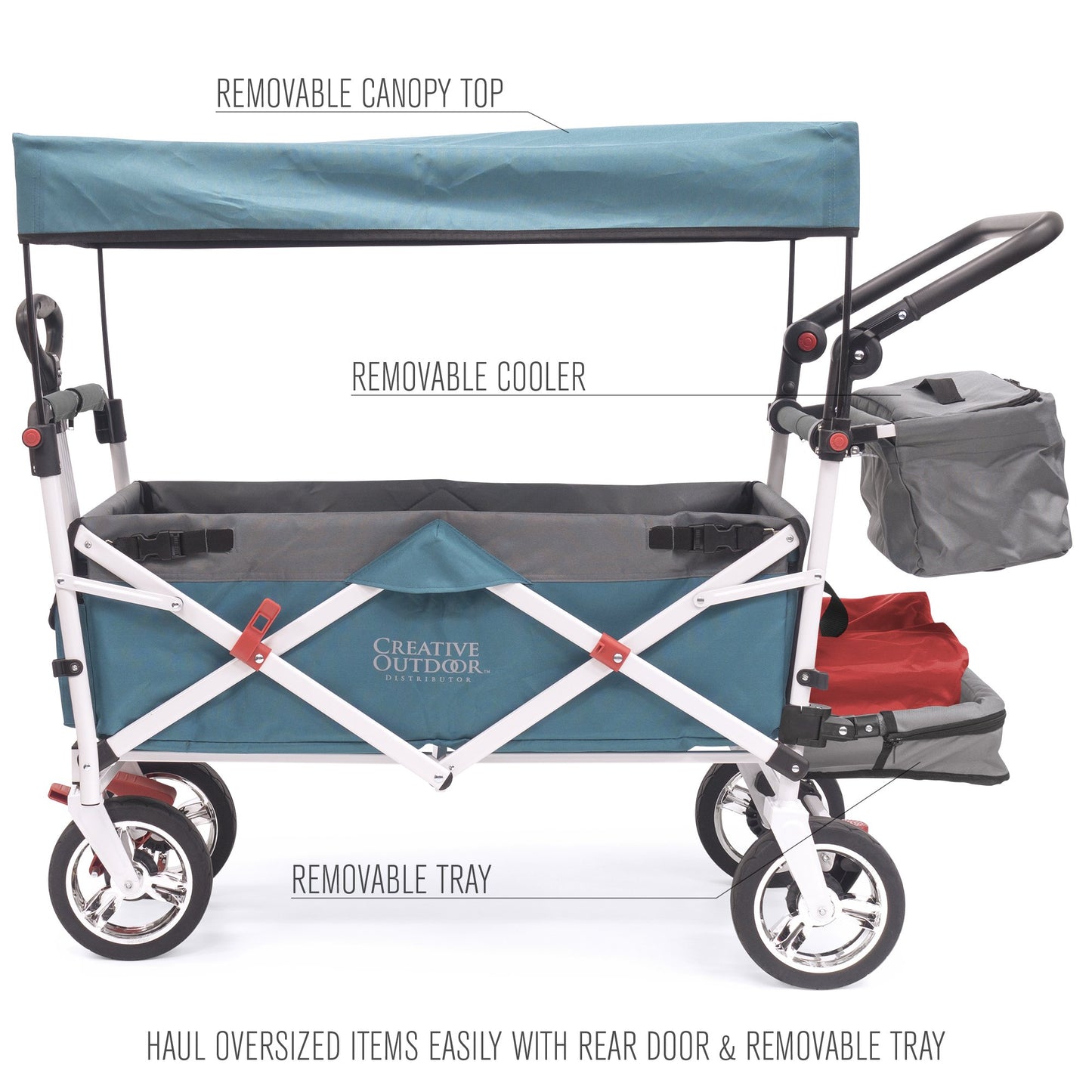 push-pull-silver-series-plus-folding-wagon-stroller-with-canopy-teal