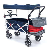 Thumbnail for push-pull-titanium-series-plus-folding-wagon-stroller-with-canopy-navy-blue