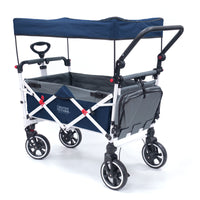 Thumbnail for push-pull-titanium-series-plus-folding-wagon-stroller-with-canopy-navy-blue