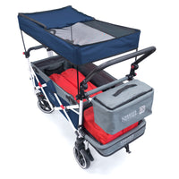 Thumbnail for push-pull-titanium-series-plus-folding-wagon-stroller-with-canopy-navy-blue