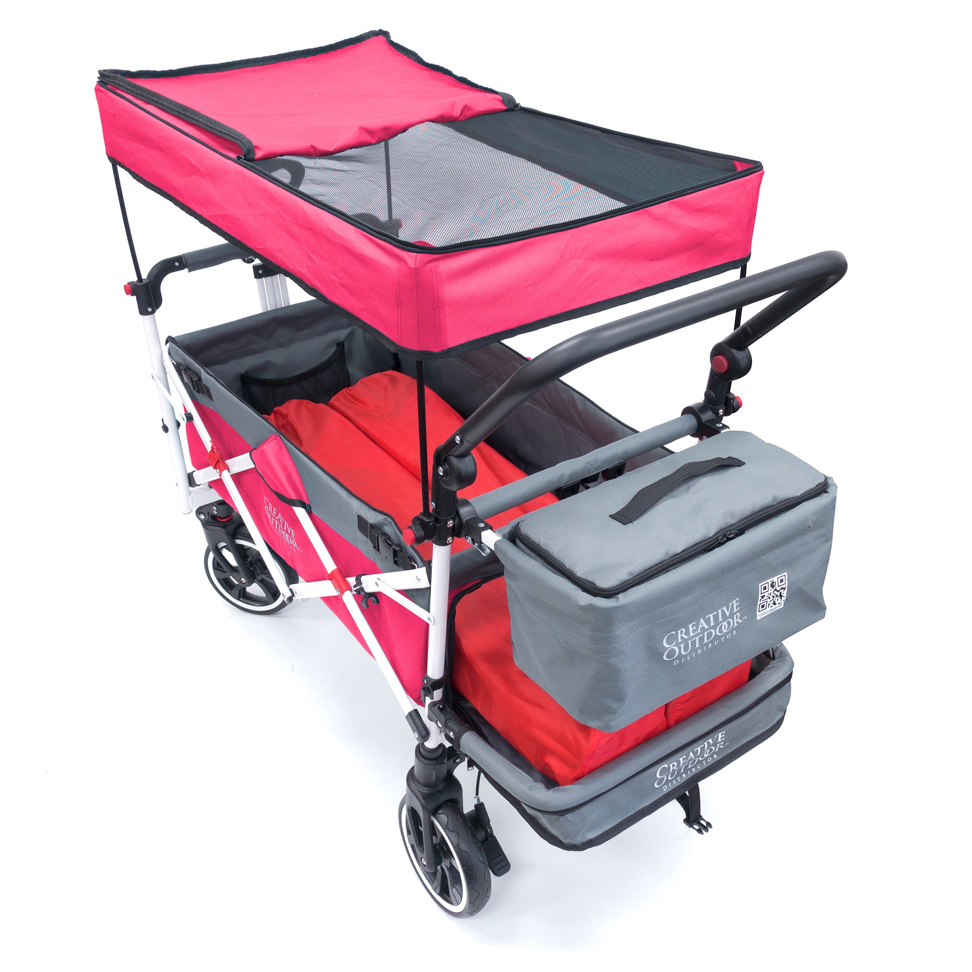 pink wagon stroller Push pull collapsible wagon stroller with canopy