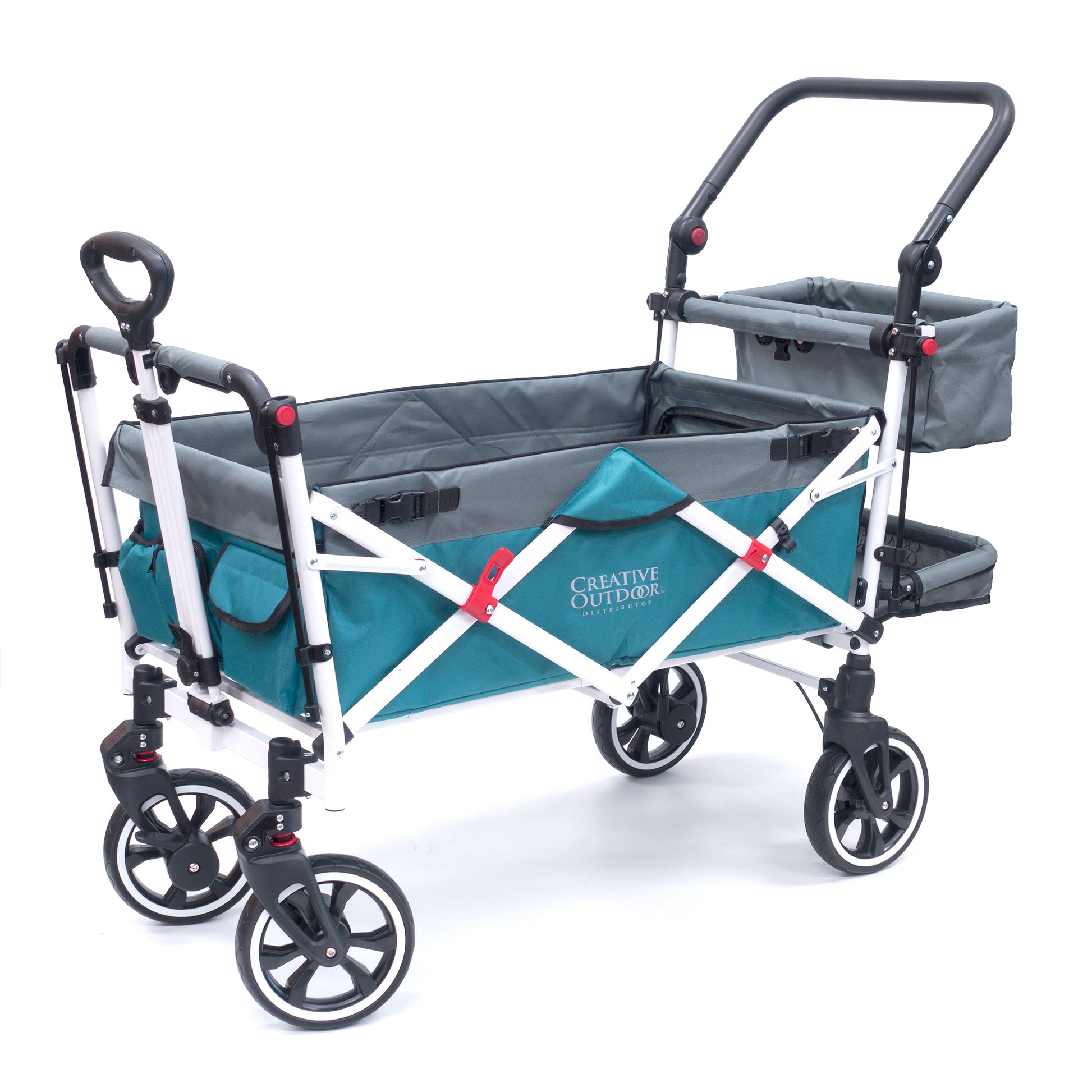 Creative outdoor wagon stroller with canopy Teal – Creative Wagons