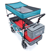 Thumbnail for push-pull-titanium-series-plus-folding-wagon-stroller-with-canopy-teal
